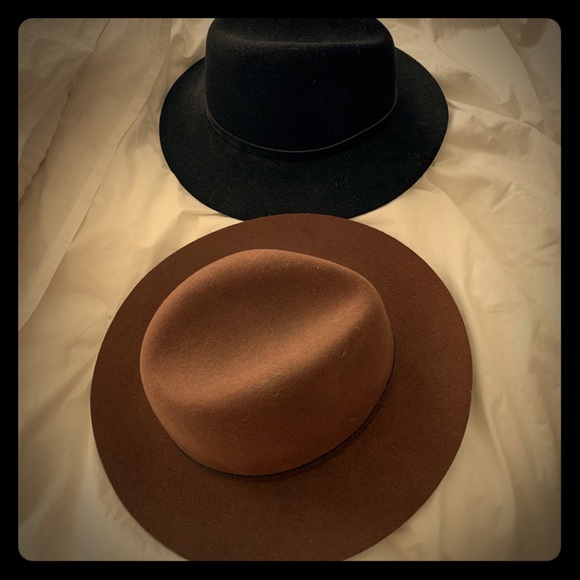 rag & bone floppy brim fedora in black and brown. - Picture 1 of 3